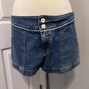 Y2K LEVIS WHITE TRIM LOW SLOUCH DENIM‎ MINI MICRO SHORTS